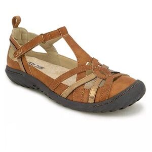 JBU by Jambu Dove Mary Jane Brown Sandal Multi-colored Strappy Design